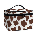 Brown And White Cow Print Travel Makeup Bag