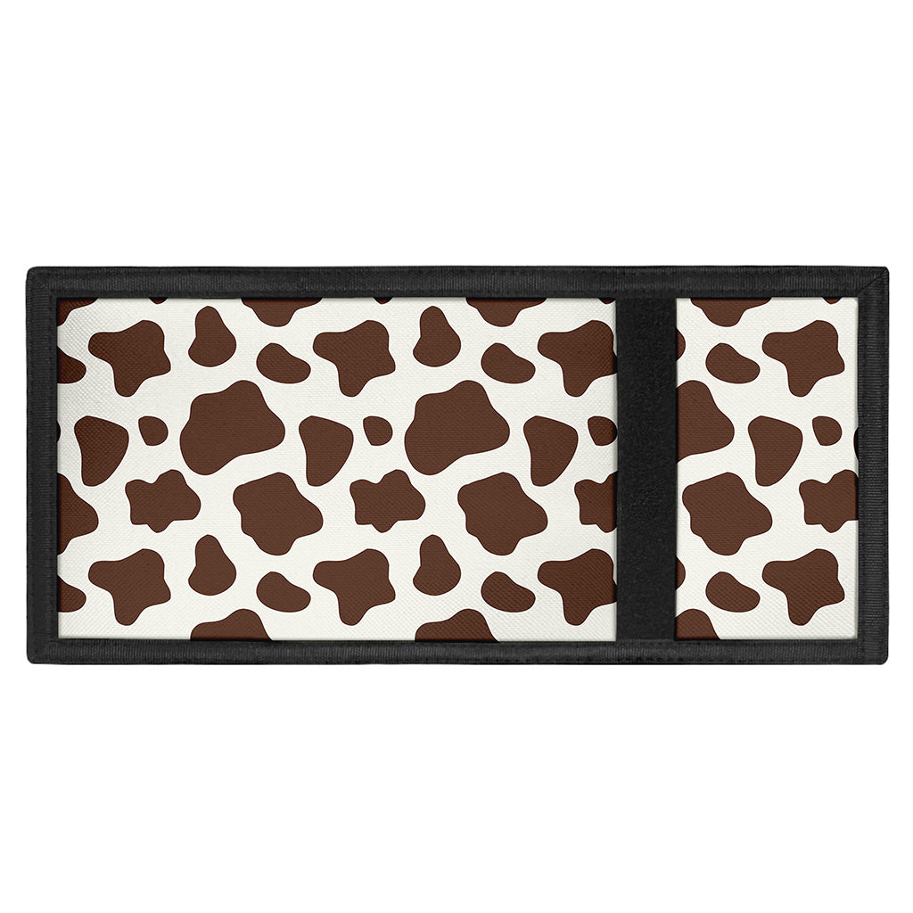 Brown And White Cow Print Trifold Wallet