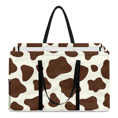 Brown And White Cow Print Utility Tote Bag