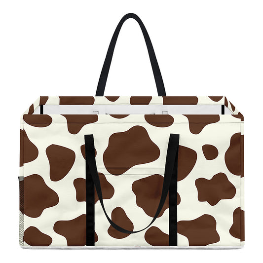 Brown And White Cow Print Utility Tote Bag