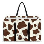 Brown And White Cow Print Utility Tote Bag
