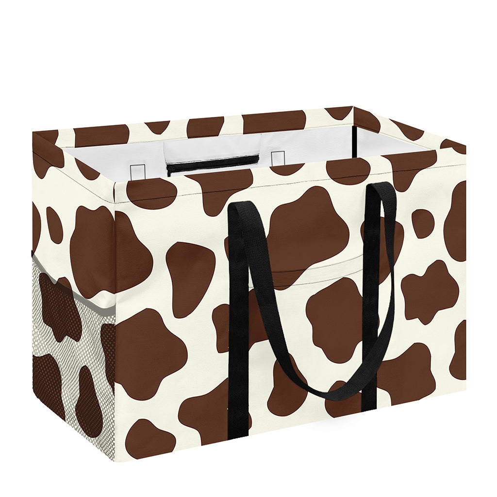 Brown And White Cow Print Utility Tote Bag