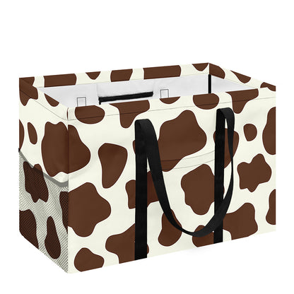 Brown And White Cow Print Utility Tote Bag