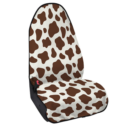 Brown And White Cow Print Waterproof Car Seat Cover