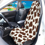 Brown And White Cow Print Waterproof Car Seat Cover