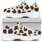 Brown And White Cow Print White Chunky Shoes