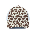 Brown And White Cow Print White Mesh Trucker Hat