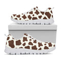 Brown And White Cow Print White Running Shoes