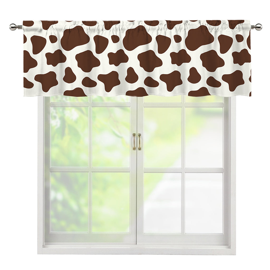 Brown And White Cow Print Window Valance