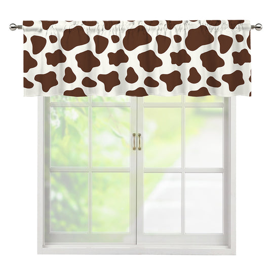Brown And White Cow Print Window Valance