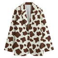 Brown And White Cow Print Women's Blazer