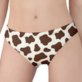 Brown And White Cow Print Women's Panties