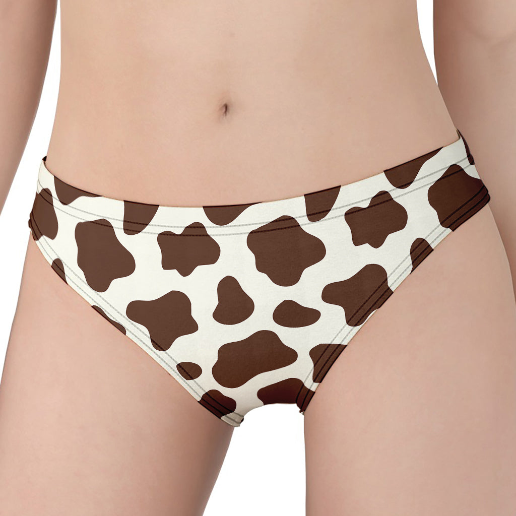 Brown And White Cow Print Women's Panties