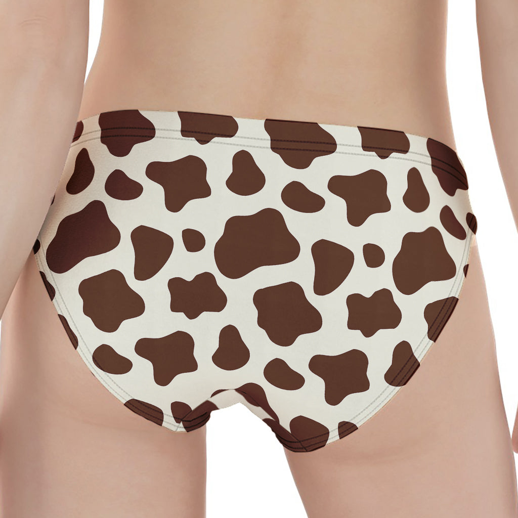 Brown And White Cow Print Women's Panties