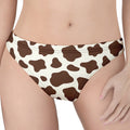 Brown And White Cow Print Women's Thong