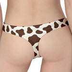 Brown And White Cow Print Women's Thong