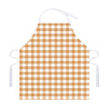 Brown And White Gingham Pattern Print Adjustable Apron