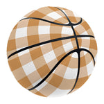 Brown And White Gingham Pattern Print Basketball