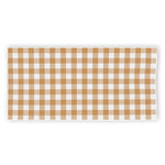 Brown And White Gingham Pattern Print Beach Towel