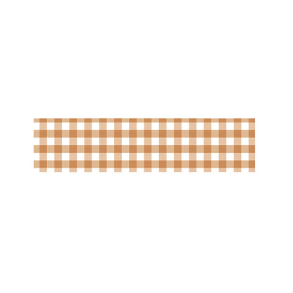 Brown And White Gingham Pattern Print Bed Runner