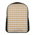 Brown And White Gingham Pattern Print Casual Backpack
