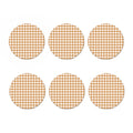 Brown And White Gingham Pattern Print Coaster Set