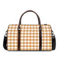 Brown And White Gingham Pattern Print Duffel Bag