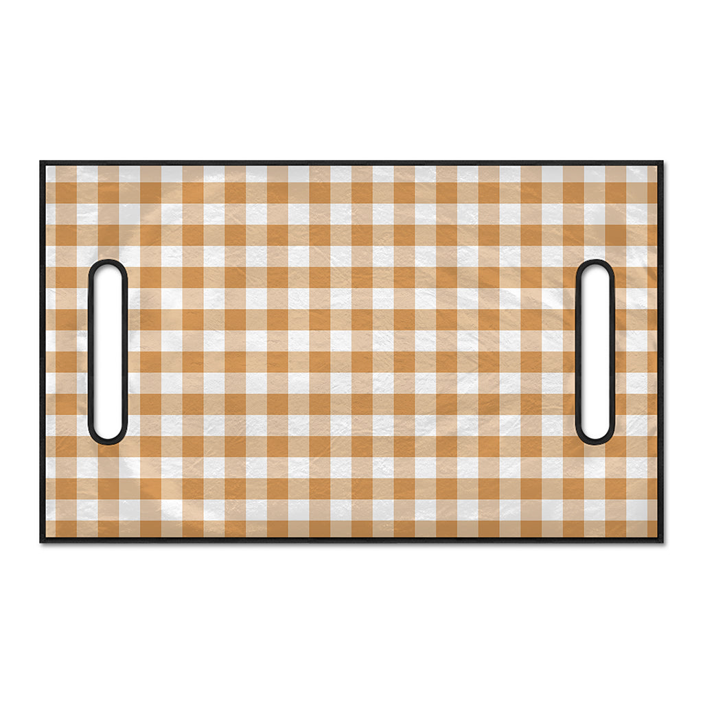 Brown And White Gingham Pattern Print Golf Cart Seat Cover