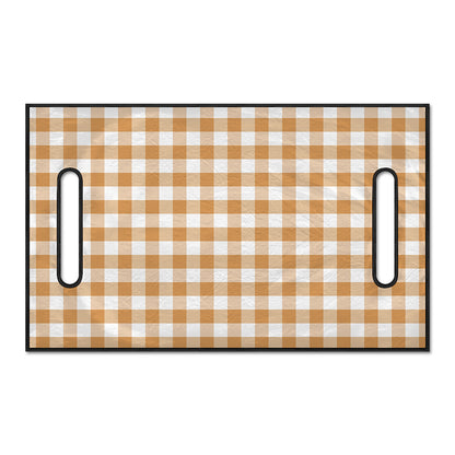 Brown And White Gingham Pattern Print Golf Cart Seat Cover