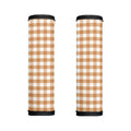 Brown And White Gingham Pattern Print Handle Covers