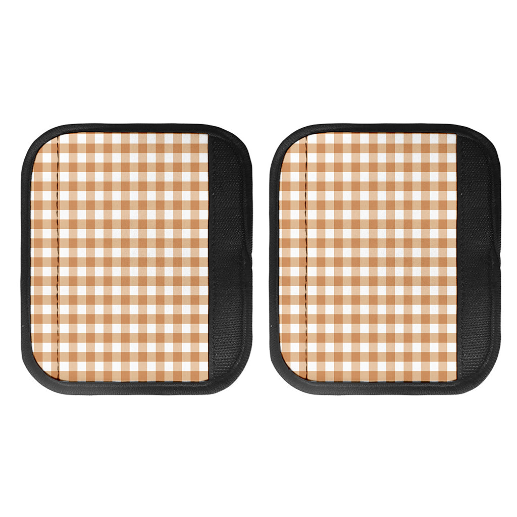 Brown And White Gingham Pattern Print Handle Covers