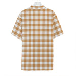 Brown And White Gingham Pattern Print Hawaiian Shirt