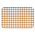 Brown And White Gingham Pattern Print Indoor Door Mat