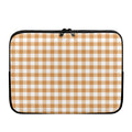 Brown And White Gingham Pattern Print Laptop Sleeve