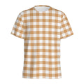 Brown And White Gingham Pattern Print Men's Athletic T-Shirt