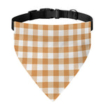 Brown And White Gingham Pattern Print Over The Collar Dog Bandana