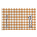 Brown And White Gingham Pattern Print Placemat