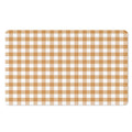Brown And White Gingham Pattern Print Polyester Doormat