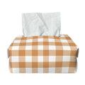 Brown And White Gingham Pattern Print Rectangle Tissue Box Cover