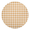 Brown And White Gingham Pattern Print Round Blanket