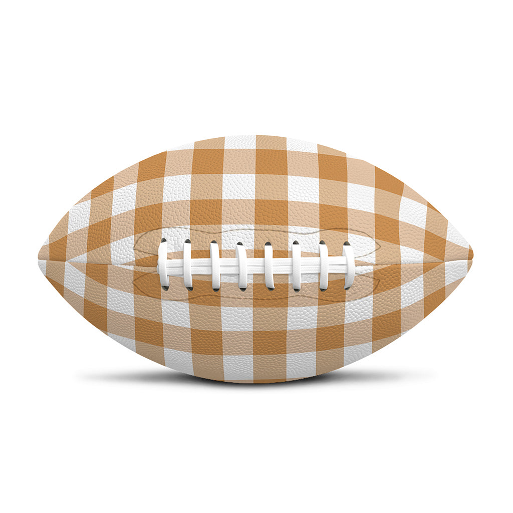 Brown And White Gingham Pattern Print Rugby Ball
