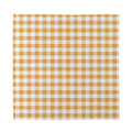 Brown And White Gingham Pattern Print Silk Bandana