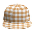 Brown And White Gingham Pattern Print Snapback Cap