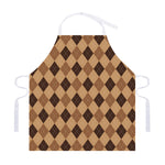 Brown Argyle Pattern Print Adjustable Apron