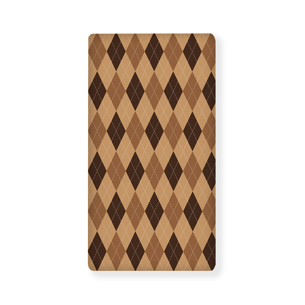 Brown Argyle Pattern Print Baby Crib Sheet
