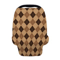 Brown Argyle Pattern Print Baby Seat Cover