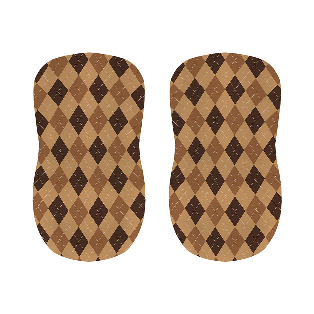 Brown Argyle Pattern Print Bar Stool Covers