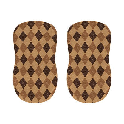 Brown Argyle Pattern Print Bar Stool Covers