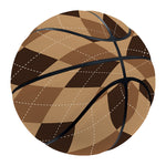 Brown Argyle Pattern Print Basketball