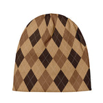 Brown Argyle Pattern Print Beanie
